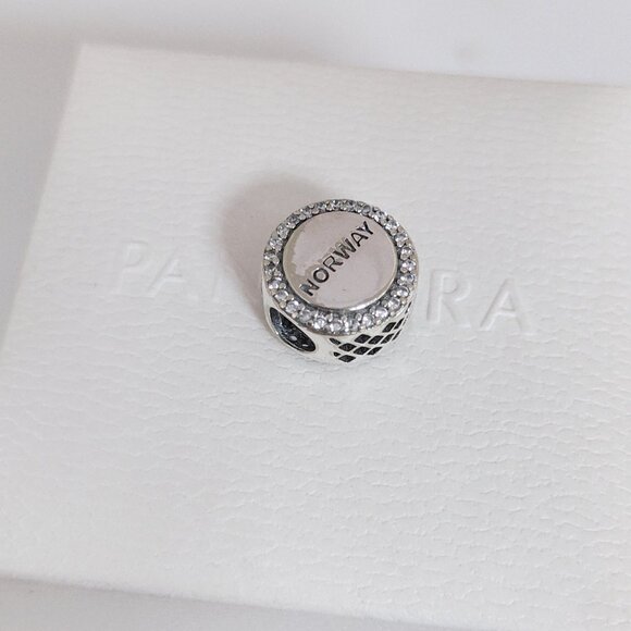 Pandora Norway Flag Bead Charm Bracelet Pendant S925 Silver with box - Picture 7 of 7